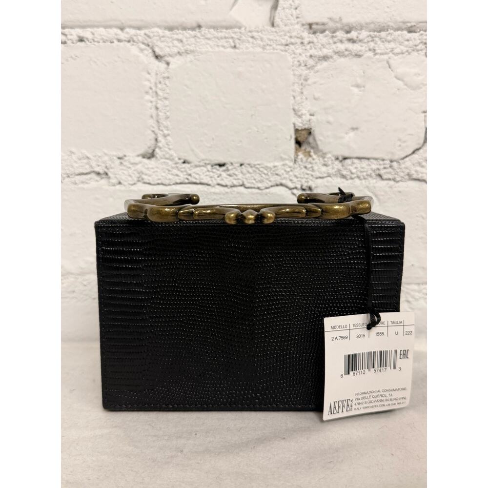 AW22 Moschino Couture Jeremy Scott Black Box Purse w/ Bronze Antique Hardware - Picture 14 of 15